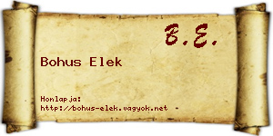 Bohus Elek névjegykártya
